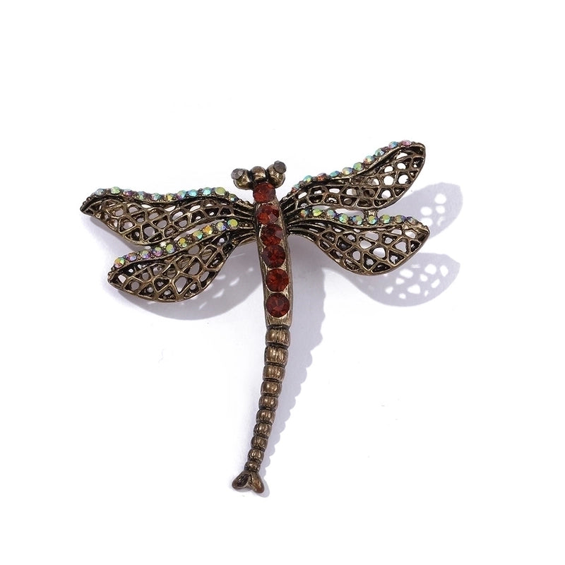 Retro Pin Dragonfly Alloy Enamel Inlay Zircon Women’S Brooches