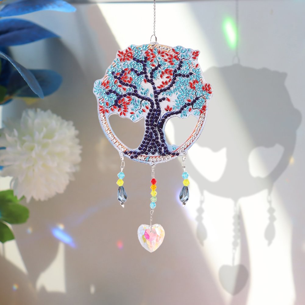 DIY 5D Mosaic Sun Catcher Jewelry Diamond Painting Window Wind Chime