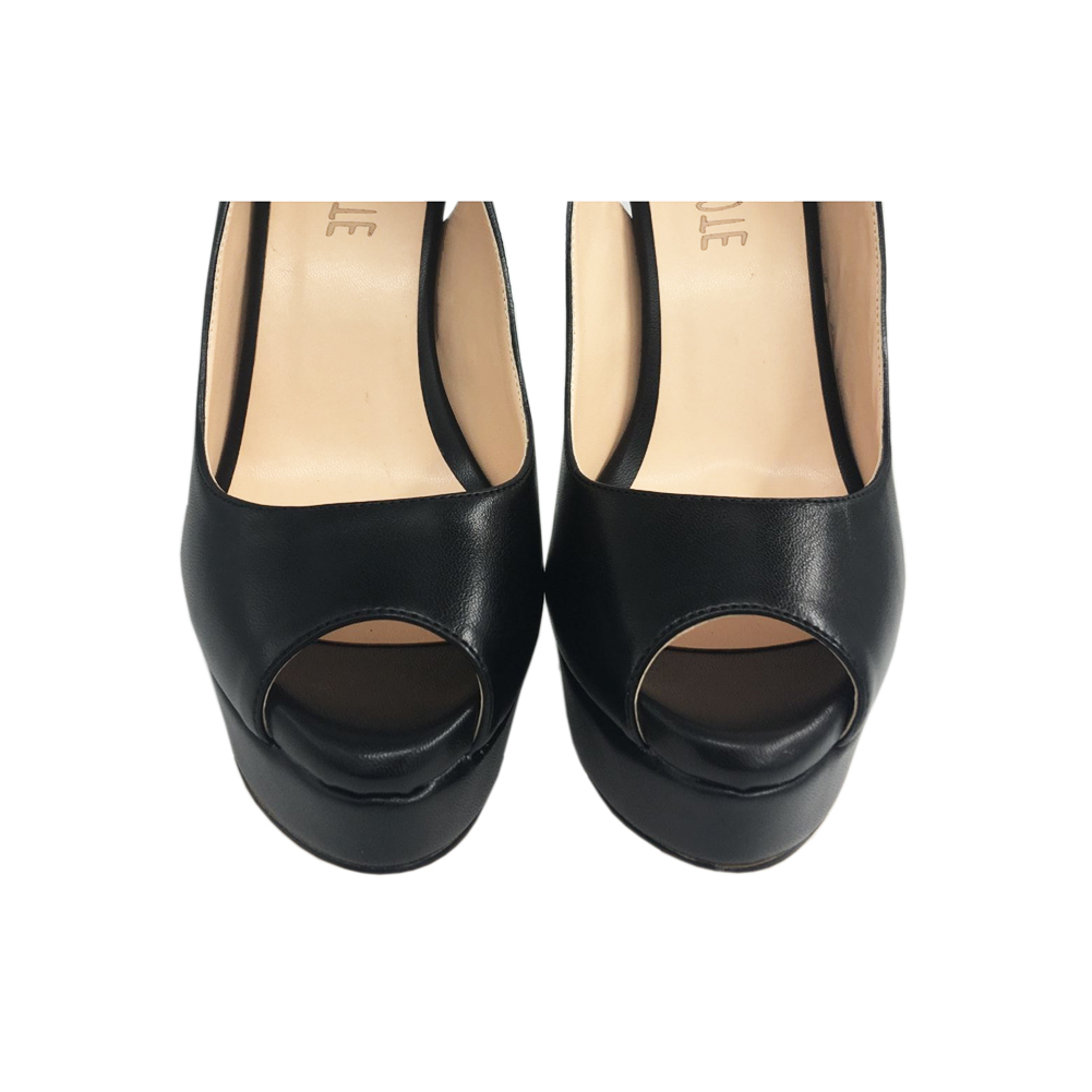 150mm Slingback Sandals Platforms Sky High Party Black Matte Pumps-vocosishoes