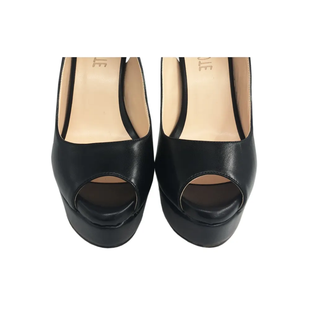 150mm Slingback Sandals Platforms Sky High Party Black Matte Pumps-vocosishoes