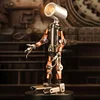 Retro Steampunk Metal Copper Ornaments Pure Handmade Desktop Mechanical Industrial Style Night Light