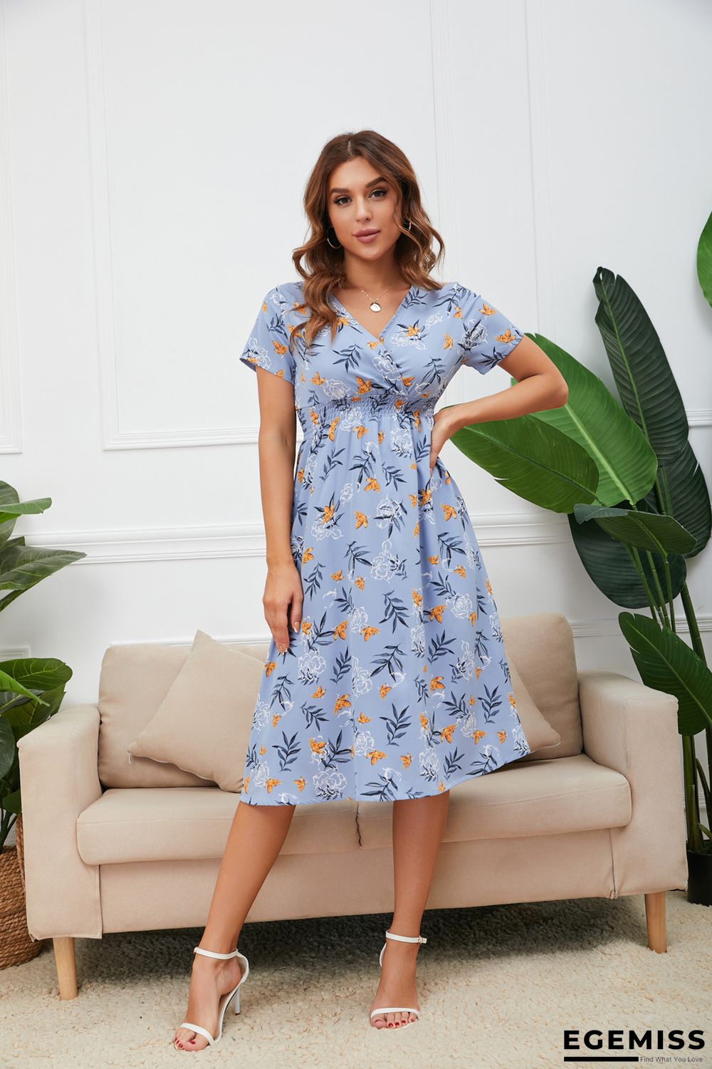 Chiffon Printed Beach Dress | EGEMISS