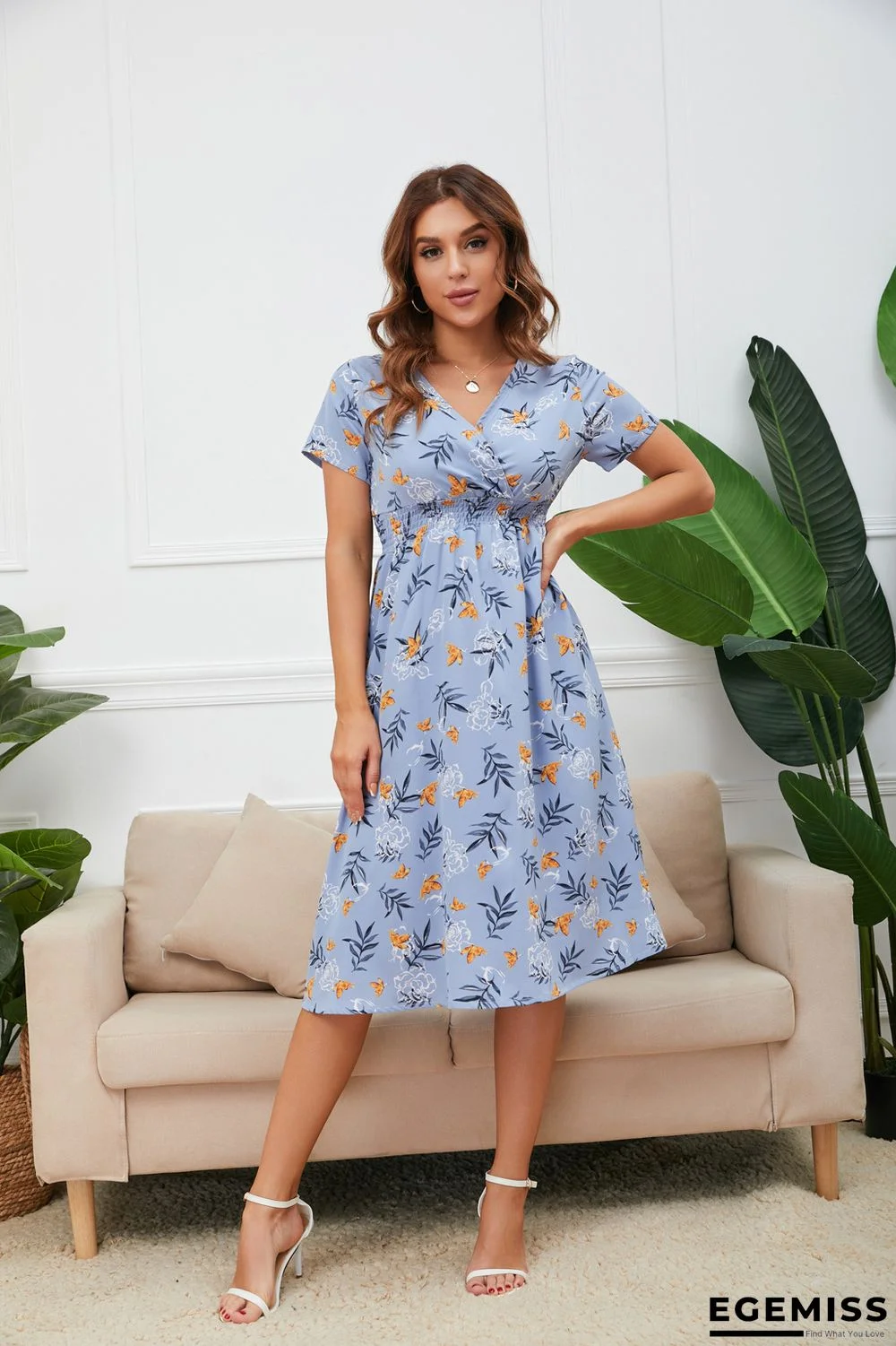 Chiffon Printed Beach Dress | EGEMISS