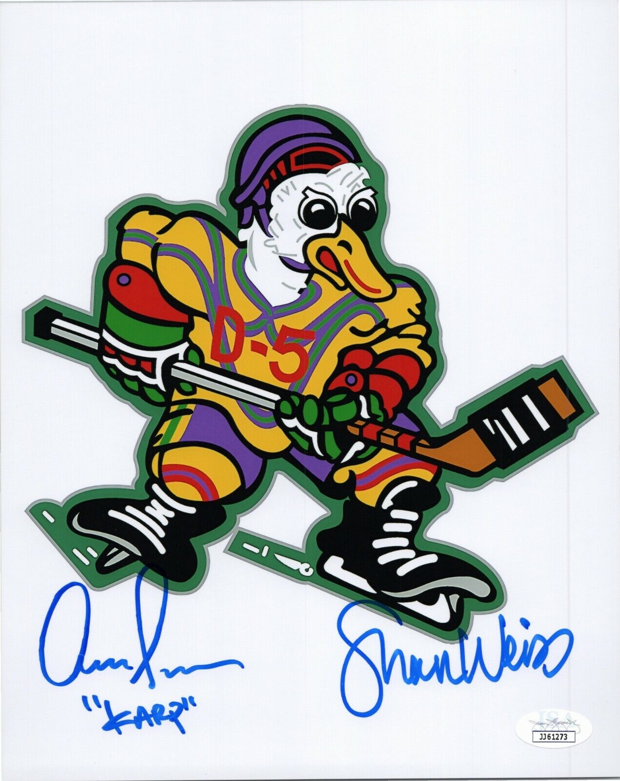 SHAUN WEISS & AARON SCHWARTZ Hand-Signed ~THE MIGHTY DUCKS~ 8x10 Photo Poster painting (JSA COA)