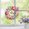 Acrylic Special Shape Peony Butterfly 5D Diamond Painting Wreath Clock
