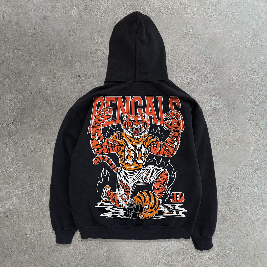 Tiger football print hoodie