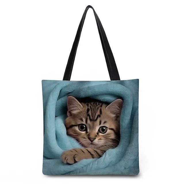 Style & Comfort for Mature Women Women's Cat Print Handbag Totes Shoulder Bags