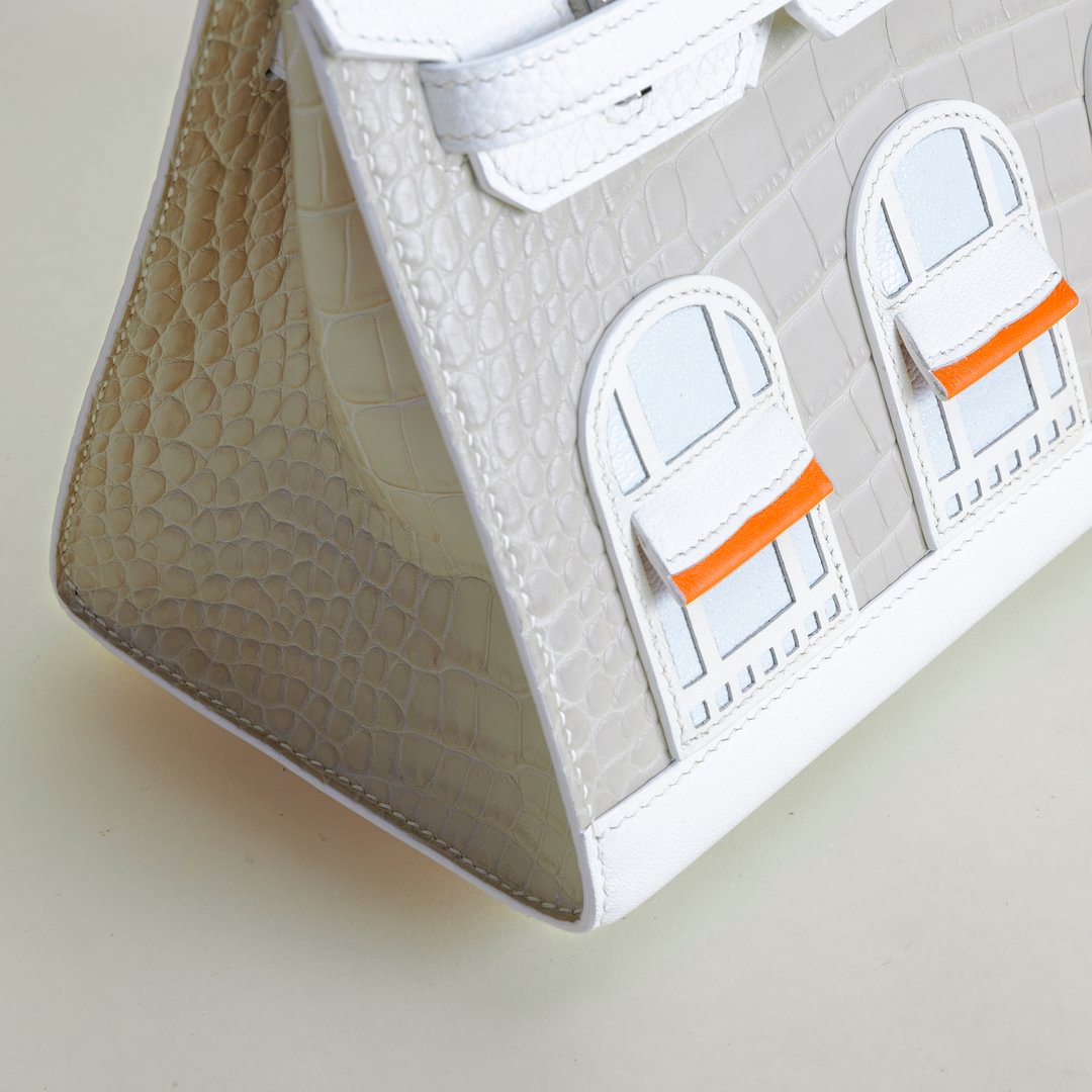 Birkin 20 Faubourg Alligator/Epsom/Sombaero/Madame 01 Blanc PHW