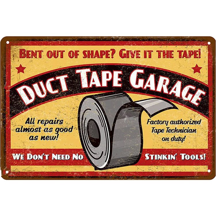 Duct Tape Garage - Vintage Tin Signs/Wooden Signs - 7.9x11.8in & 11.8x15.7in