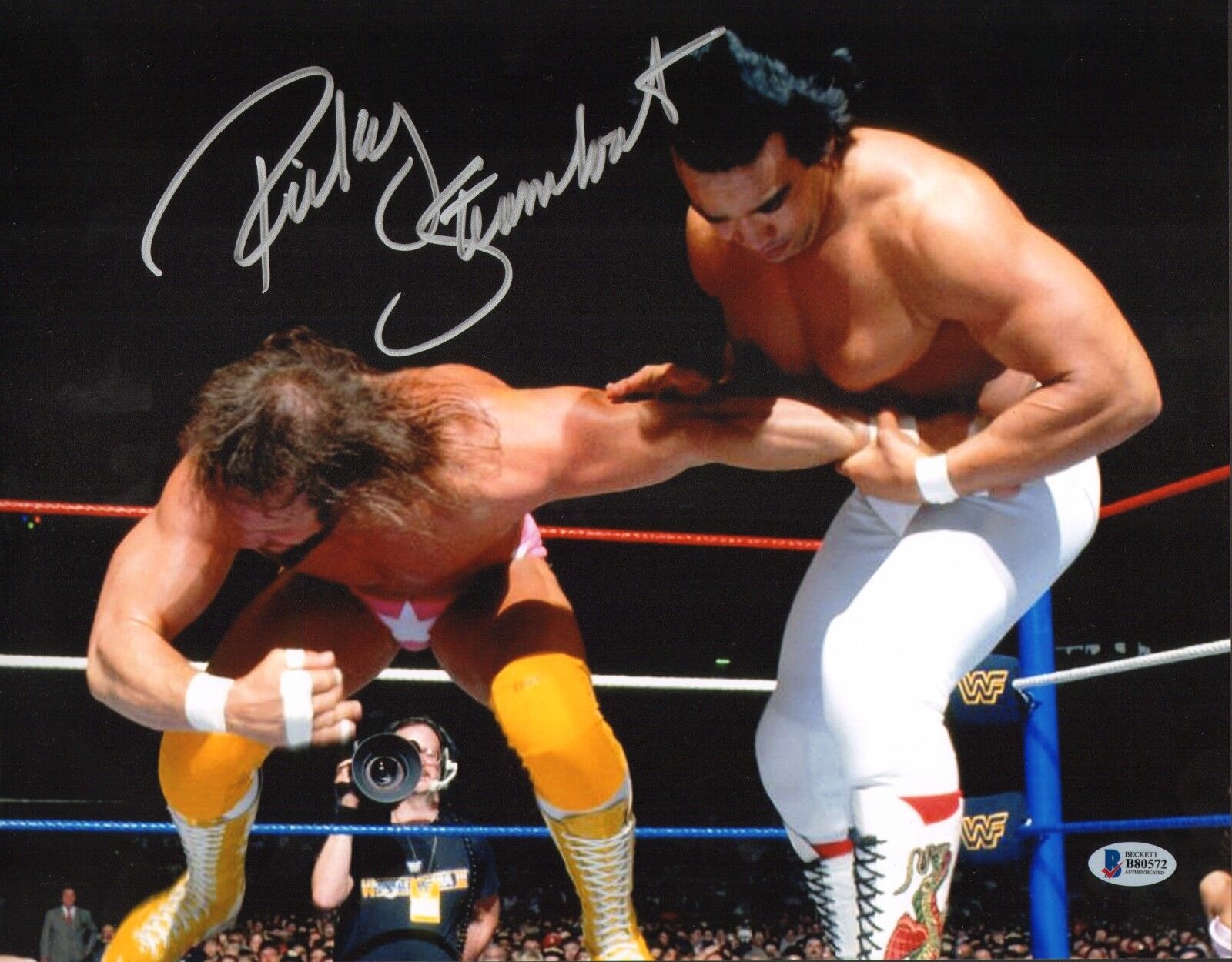 Ricky Steamboat Signed WWE 11x14 Photo Poster painting BAS Beckett COA Wrestlemania 3 Picture 2