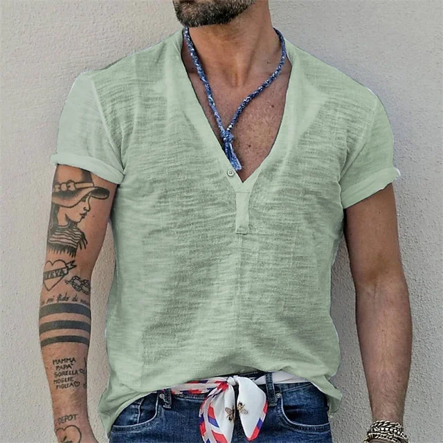 Henley Casual T-shirt-inspireuse