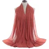 Plain Color Soft Chiffon Long Gauze Shawl Women Hijab