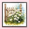 Daisy Fence-18CT Stamped Cross Stitch 25*25cm/9.84*9.84in tapestrymarket