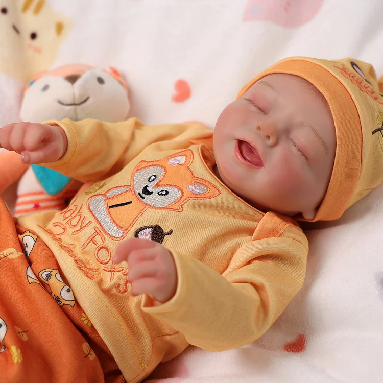 Babeside Jude 17" Realistic Reborn Baby Dolls Infant Adorable Boy Little Fox Orange