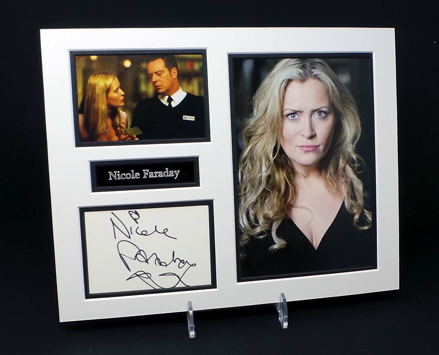 Nicole FARADAY Signed Mounted Photo Poster painting Display AFTAL RD COA Bad Girls Casualty