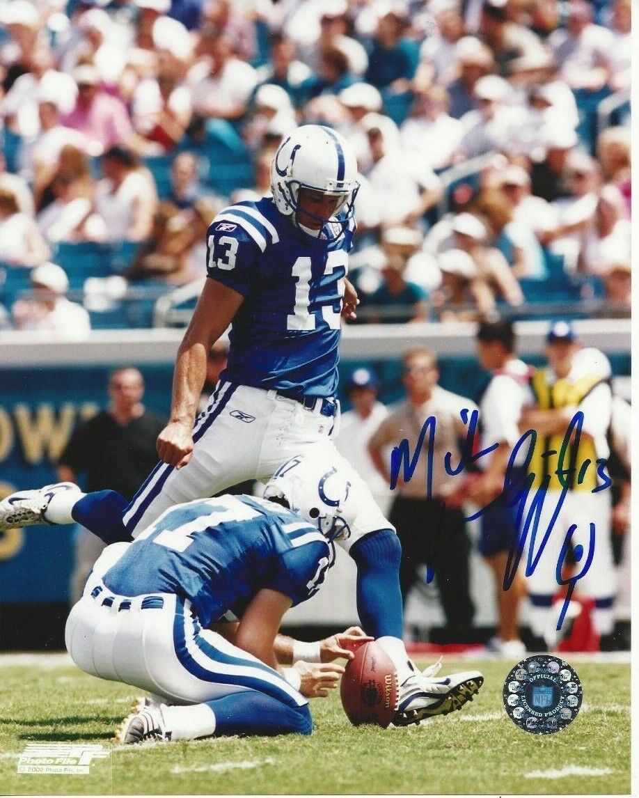 Mike Vanderjagt Autographed 8x10 Indianapolis ColtsRare B947