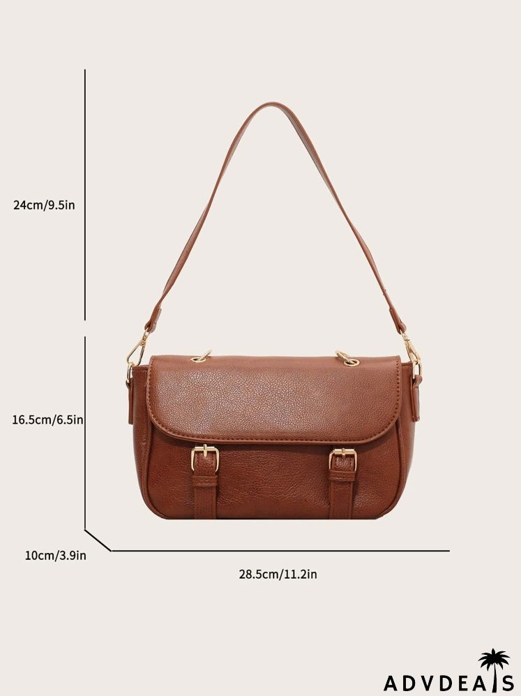 Minimalist Buckle Flap Square Bag