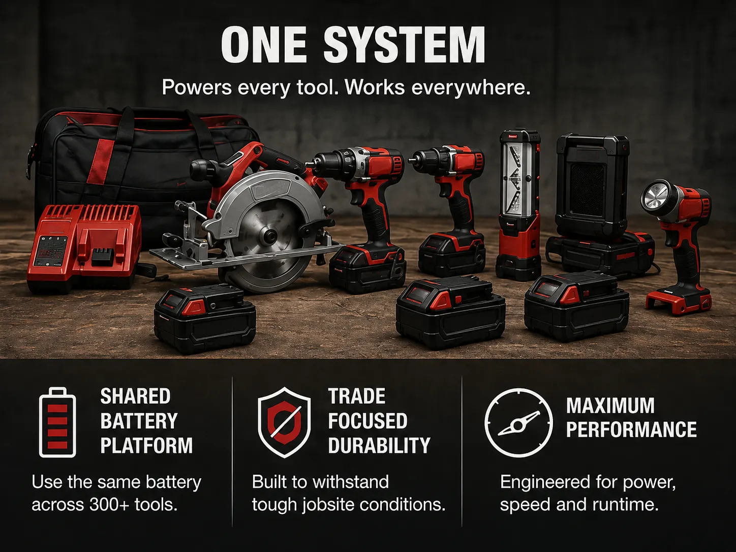 Shared 18V battery platform