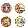 4PCS Diamond Painted Wooden Gnome Placemats Insulated Dish Mats Comes with Mats