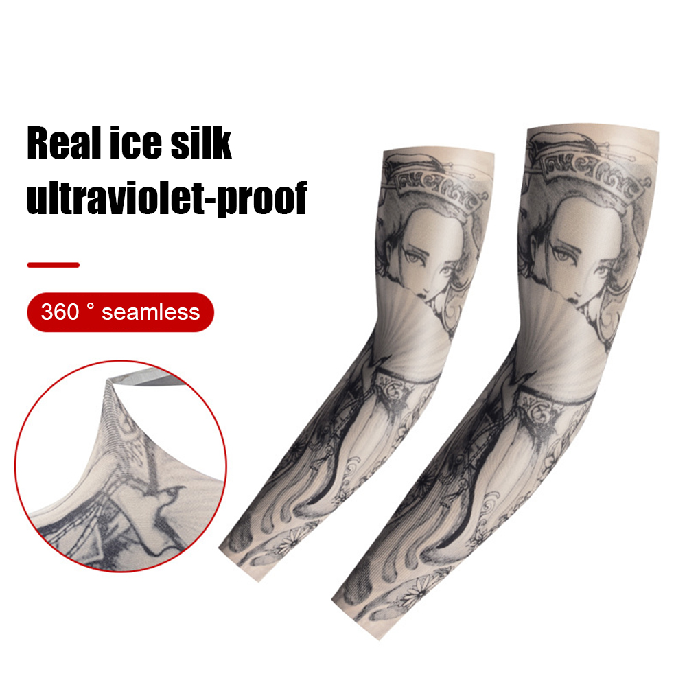 

UV Protection Arm Sleeves Printing Ice Silk Sports Cooling Arm Covers 1Pair, Ice silk printing no. 15 [a pair of prices], 501 Original
