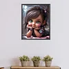 Süßes Mädchen - quadratischer Bohrer Diamantmalerei - 45*55cm