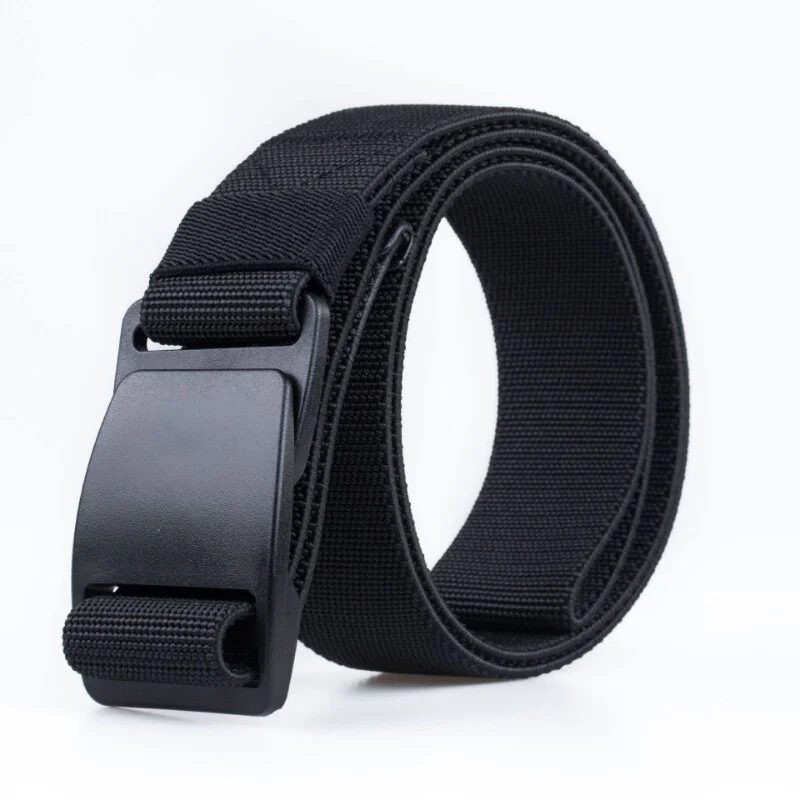 Men's and Women's Elastic Golf Belt Plastic POM Buckle Leisure Non-metal Belt Youth Elastic Braided Cinturones