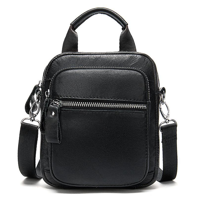 Men's Leather Crossbody Bag Simple Style Handbag Shoulder Bag