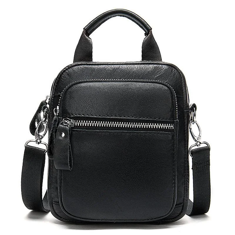 Men's Leather Crossbody Bag Simple Style Handbag Shoulder Bag