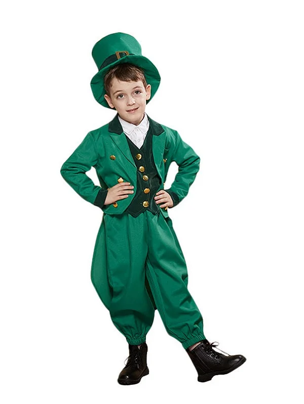 Boys Leprechaun Outfit St. Patrick's Day Costume-elleschic