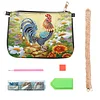 (US Local)Special Shape Rooster 5D DIY Diamond Painting Clutch Bag for Women Girls