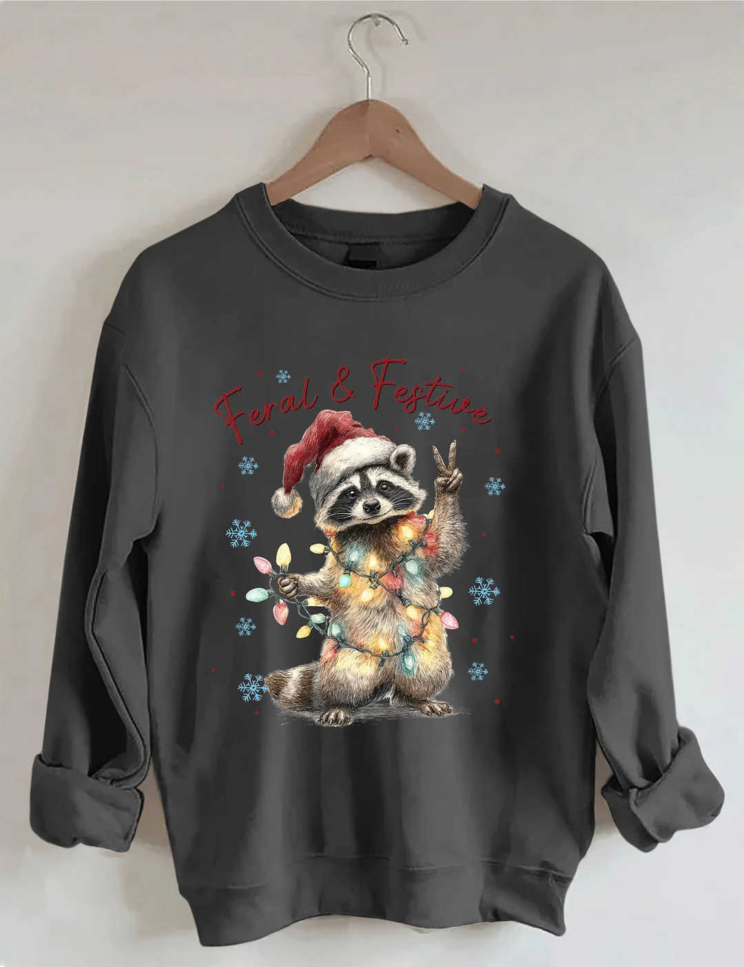 Feral And Festive Raccoon Sweatshirt