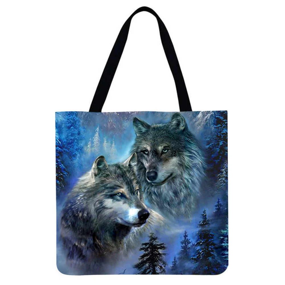 Linen Tote Bag-Wolf