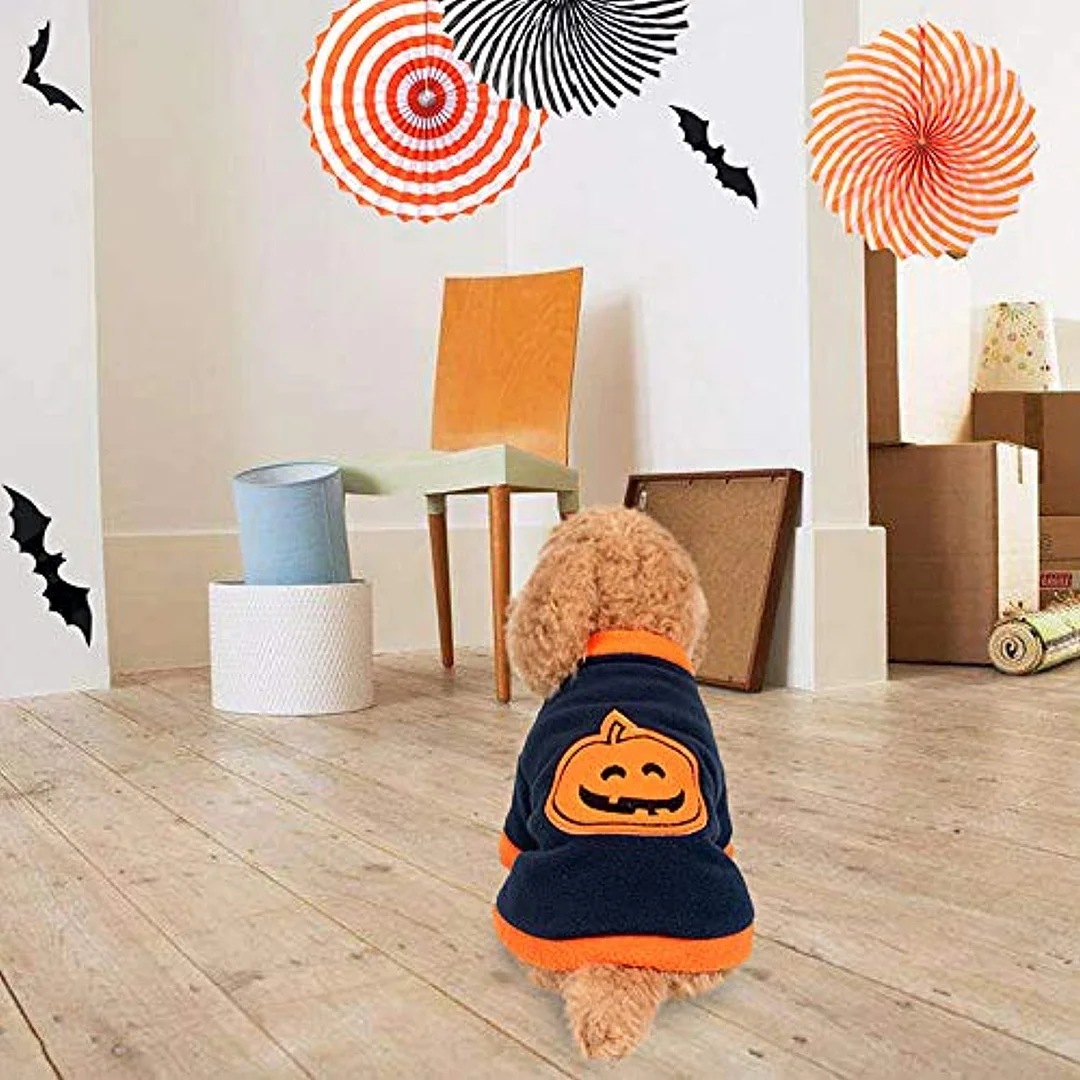 Pet Dog Punpkin pattern Halloween Costume Warm Puppy Halloween Sweater Clothing、shopify、sdecorshop
