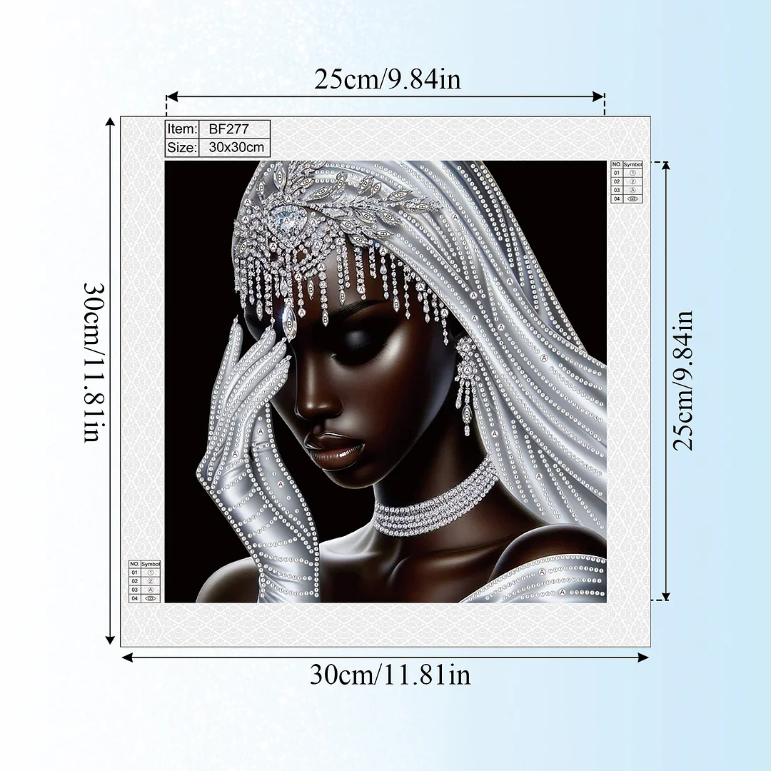 Diamond Painting - Partial Special Shaped Drill - Silver Veil Bride(Canvas|30x30cm)