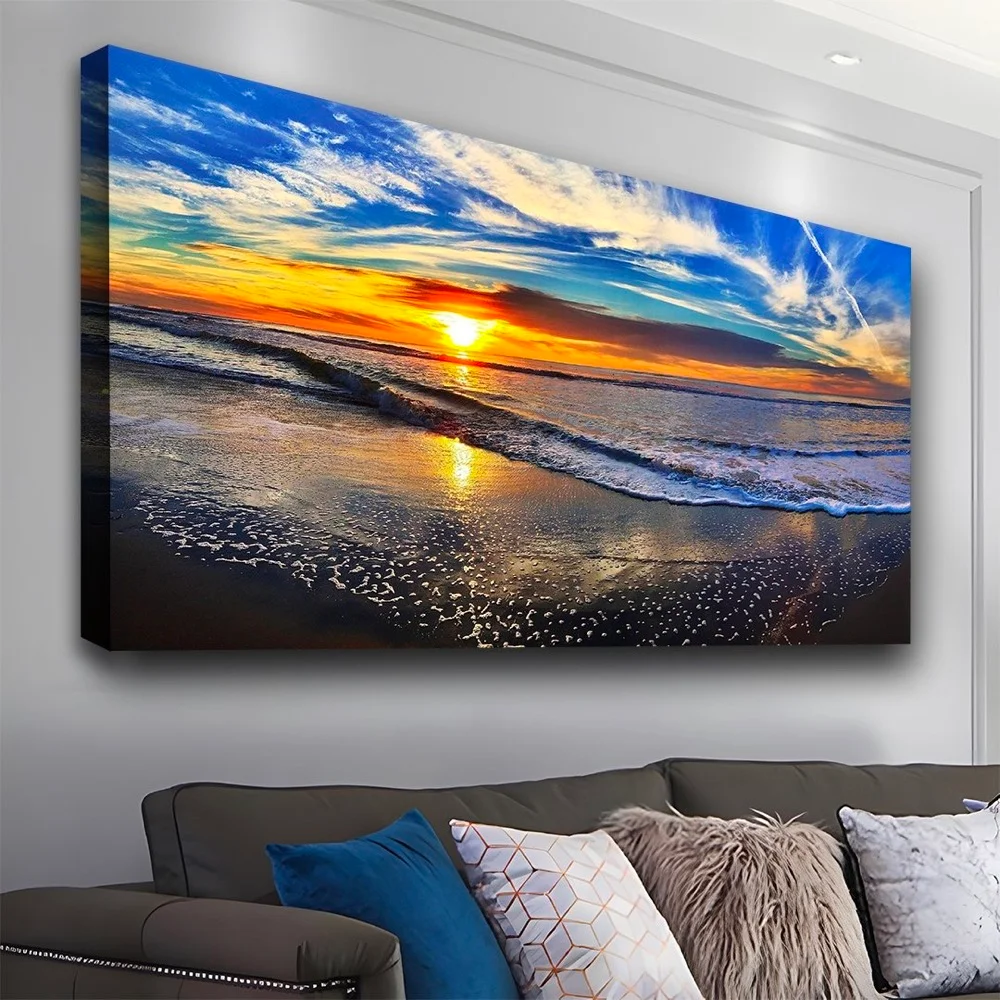 Seaside Sunset Canvas Wall Art