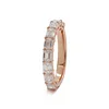 14K Rose Gold 4*3mm Emerald Cut Lab Diamond East-West Orientation Half Eternity Ring