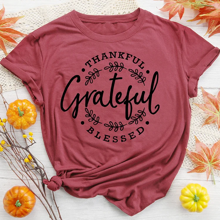 Thankful Grateful Blessed T-Shirt-08544-Annaletters