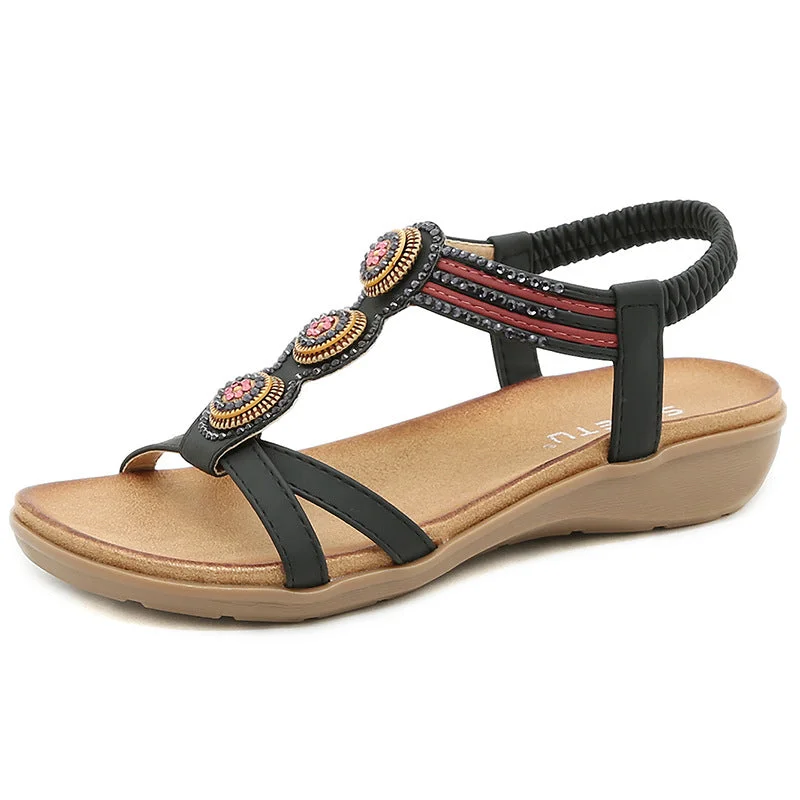 Sursell Shoes Women's Casual Retro Slope Heel Sandals