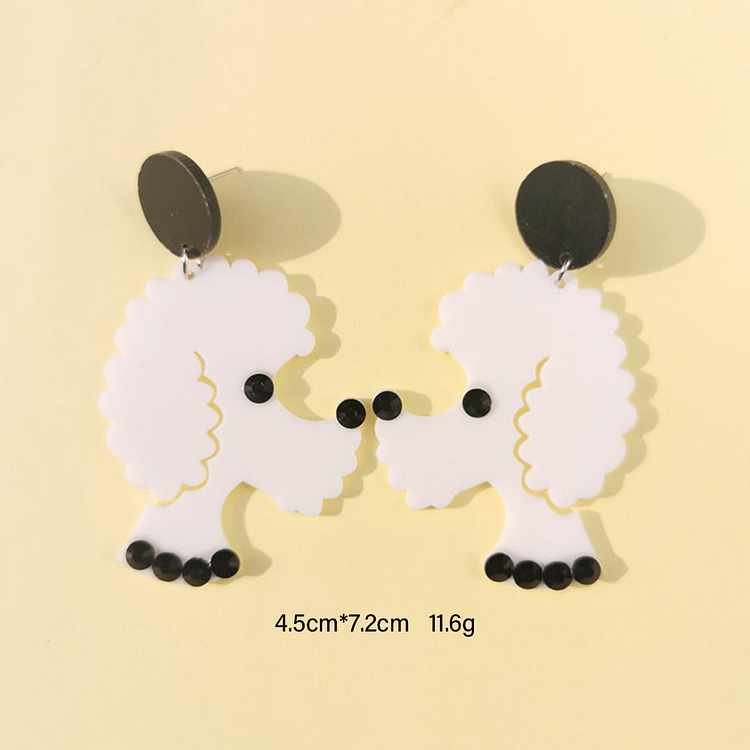 Creative New Korean Temperament Cute Pet Acrylic Earrings Earrings Personality Cartoon Rabbit Dog Internet Celebrity Jewelry