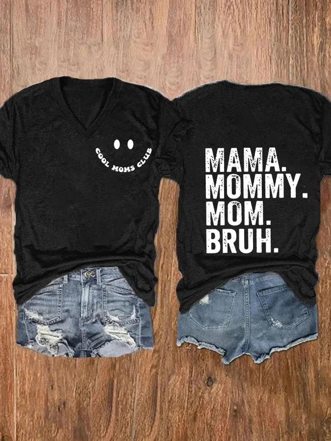 Women's Cool Moms Club  Print Casual T-Shirt socialshop