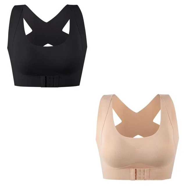 1/2/3PCS Women Bras Push Up Posture Corrector Bralette Front Closure Underwear Cross Back Humpback Correct Tops Soutien Gorge