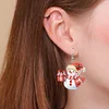 6 Pairs Double Sided Christmas Snowman Diamond Painting Earrings Jewelry