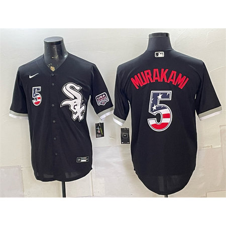 Youth Chicago White Sox #5 Munetaka Murakami Black 2026 USA 250 Fourth of July Baseball Jersey