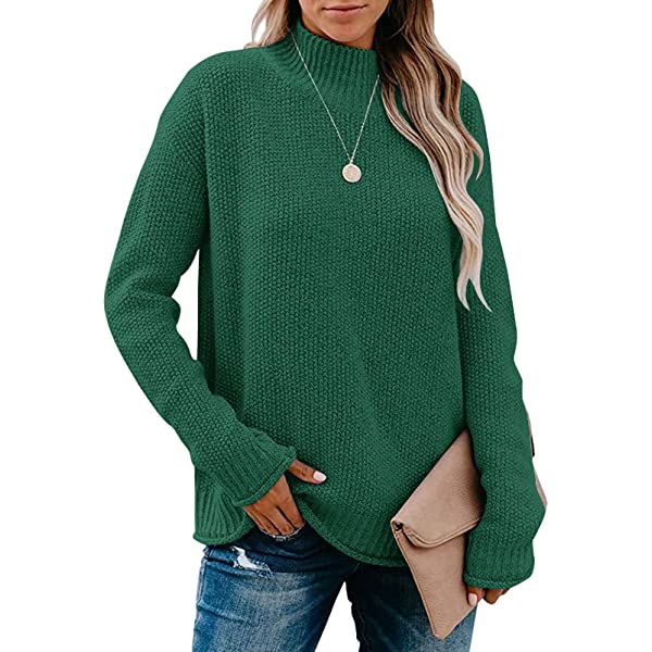  thdmladies Long Sleeve Turtleneck Cozy Knit Sweater thedmladies