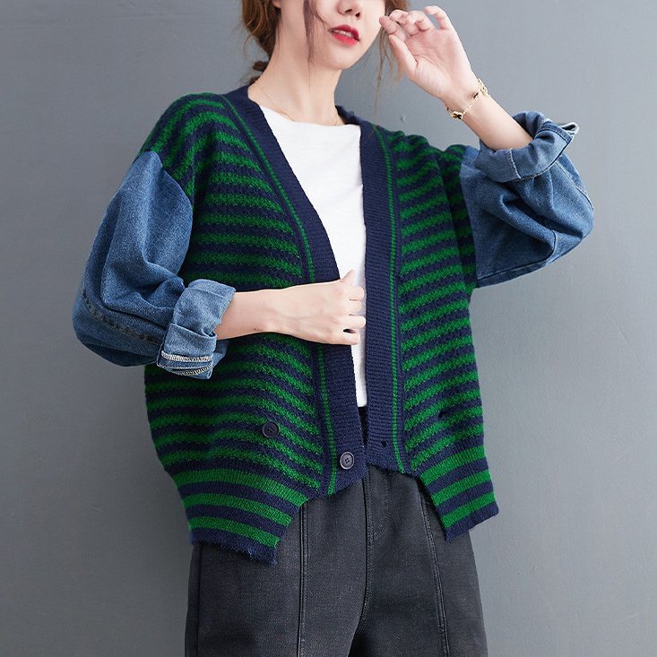 Shift Striped Casual Paneled Outerwear