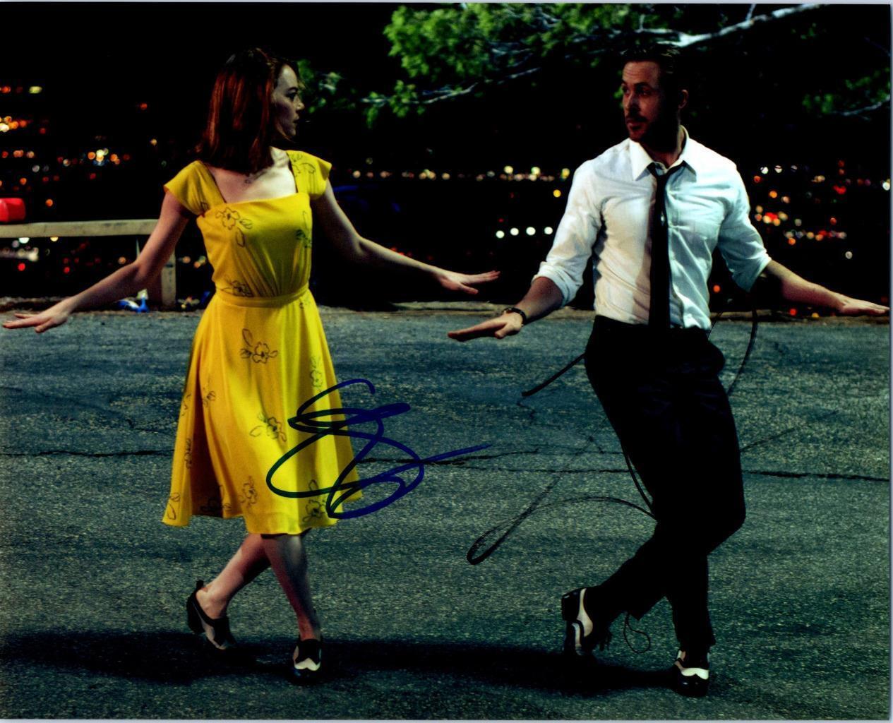 Emma Stone Ryan Gosling signed 8x10 Photo Poster painting picture autographed good looking + COA