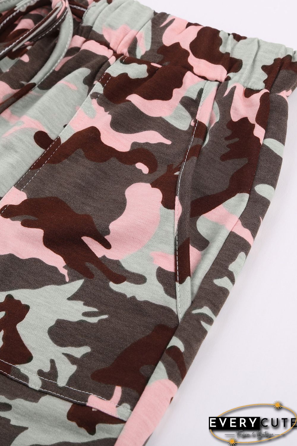 Pink Camouflage Casual Sports Pants