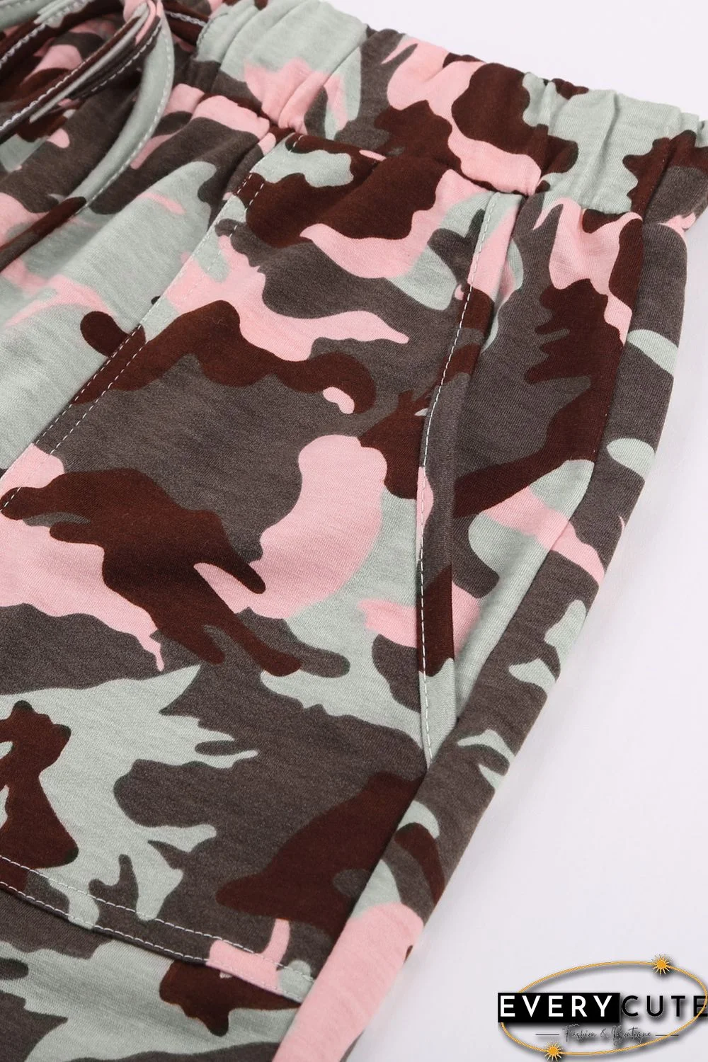 Pink Camouflage Casual Sports Pants