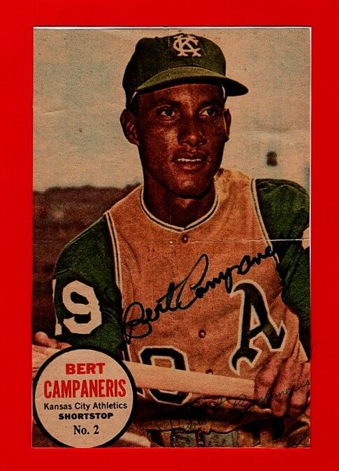 BERT CAMPANERIS-KANSAS CITY A'S AUTOGRAPHED COLOR 4X6 Photo Poster painting