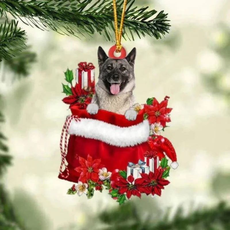 VigorDaily Norwegian Elkhound In Gift Bag Christmas Ornament GB136